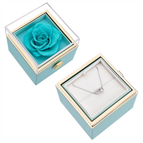 Eternal Rose Box with Engraved Necklace