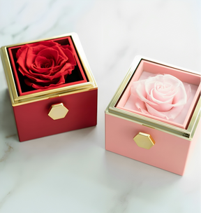 Eternal Rose Box with Engraved Necklace